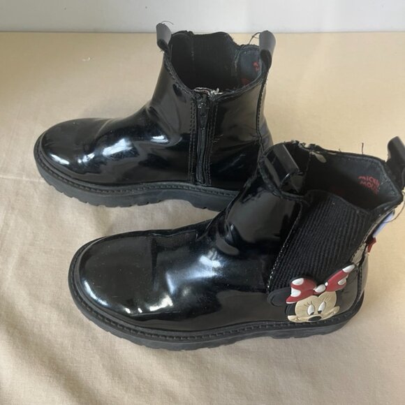 Zara Mickey Mouse Disney Girls Boots Black Size 13 - Picture 6 of 8